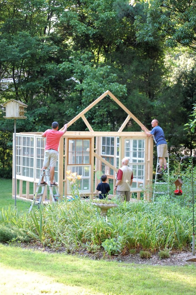 Upcycled Greenhouse - the roof