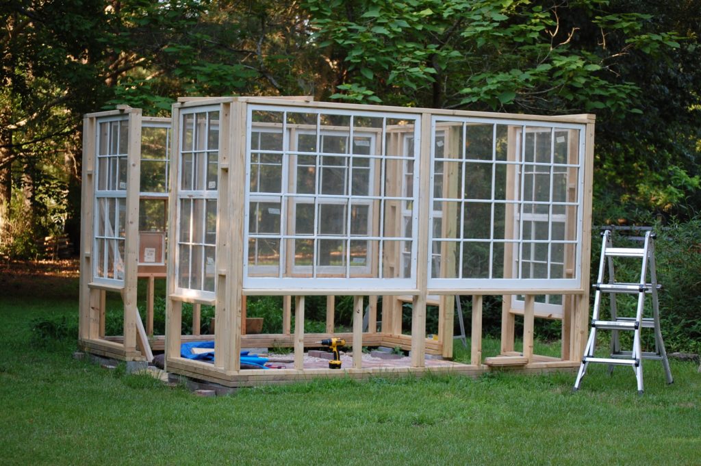 Upcycled greenhouse walls
