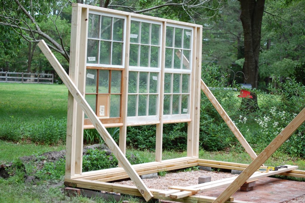 Upcycled greenhouse walls
