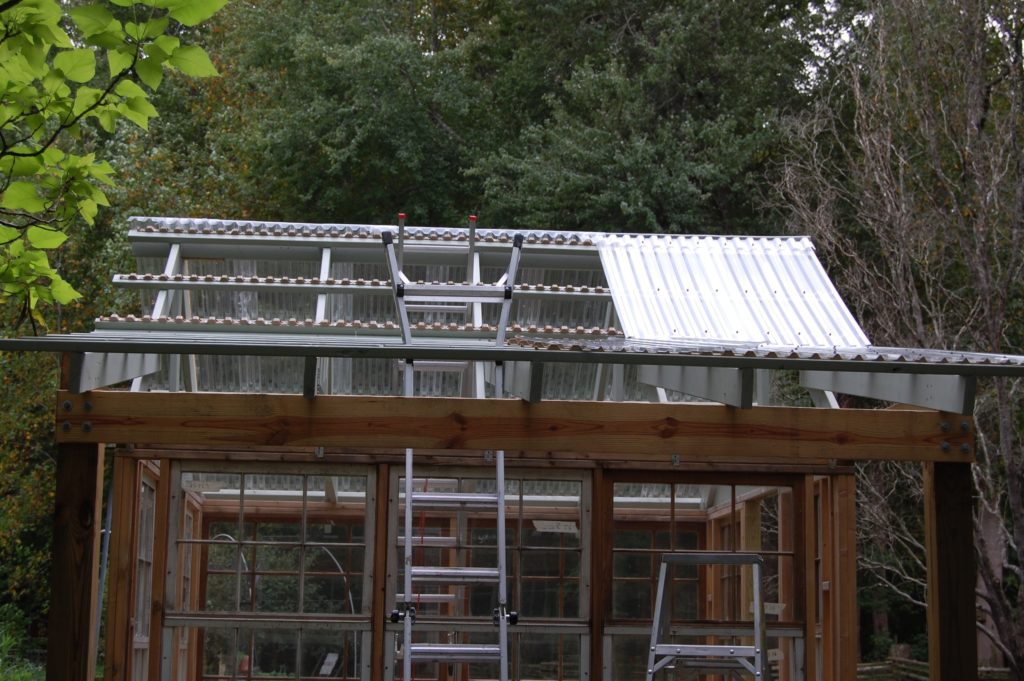 Upcycled greenhouse roof