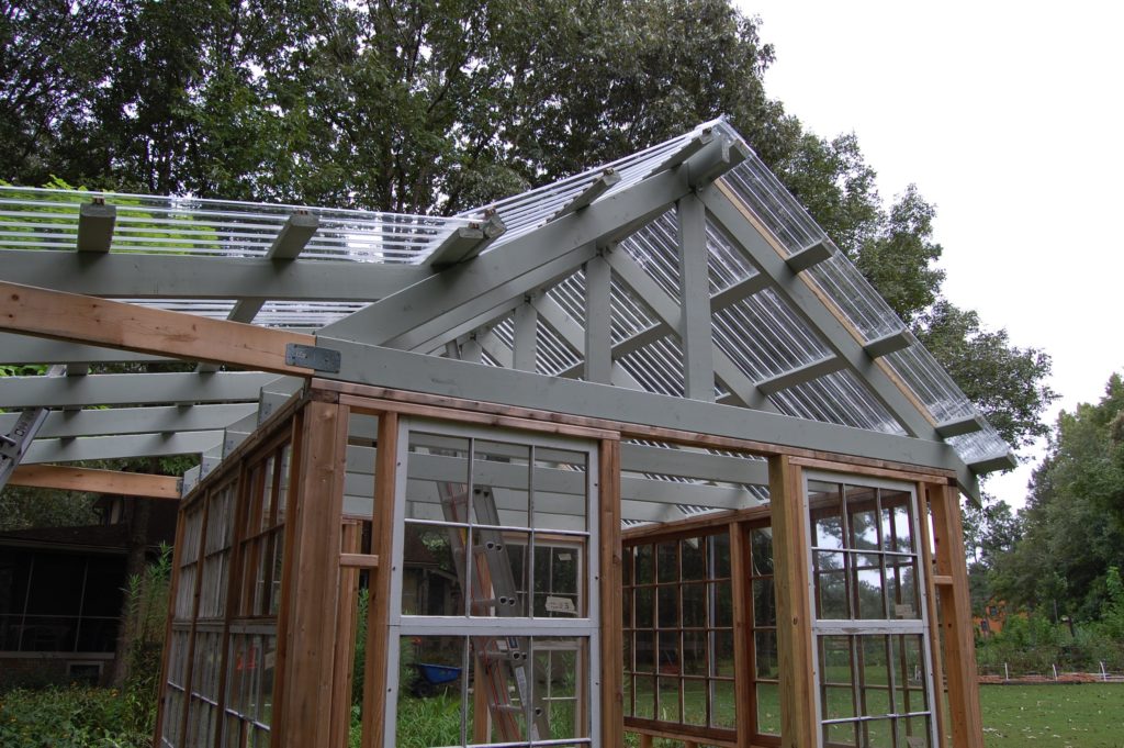 upcycled greenhouse roof