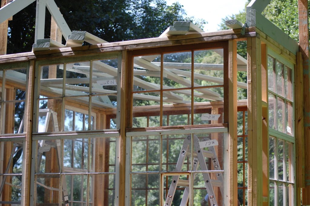 Upcycled greenhouse - the roof