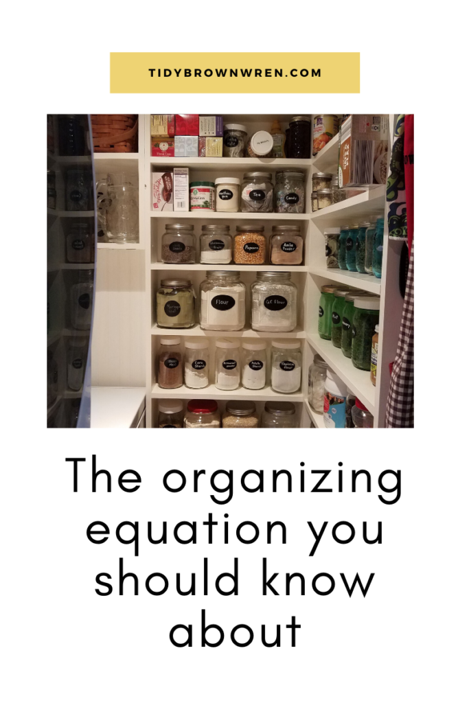 The organizing equation you should know about/tidybrownwren.com