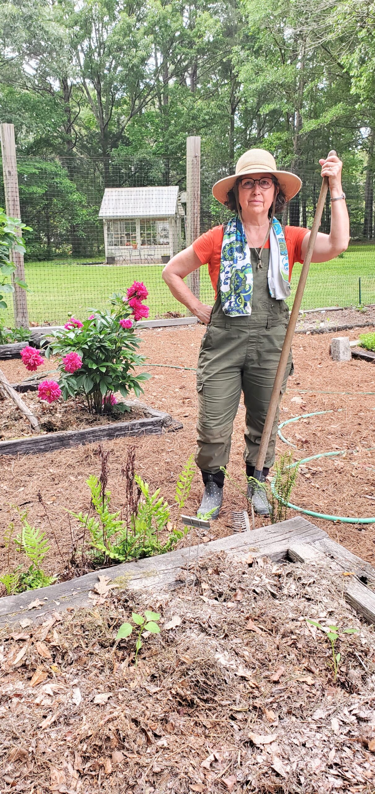 Wearing my overalls in the garden