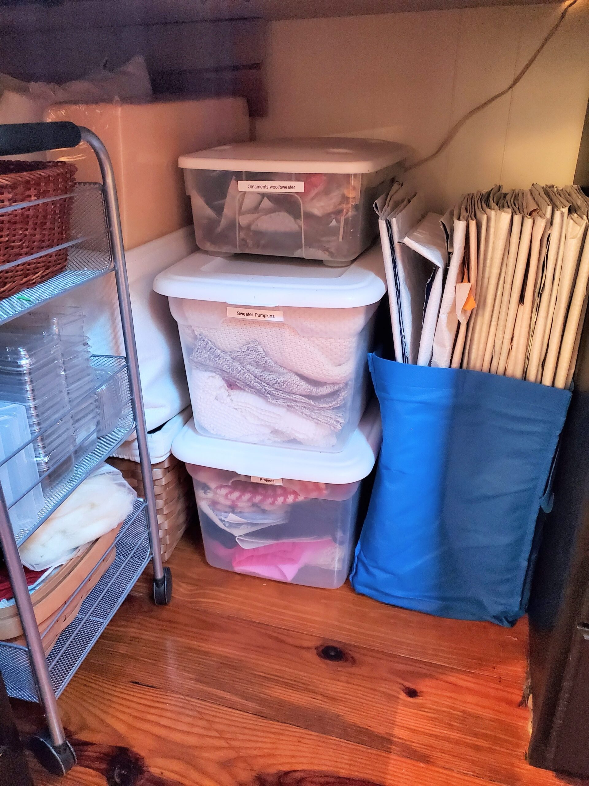 craft room project bins
