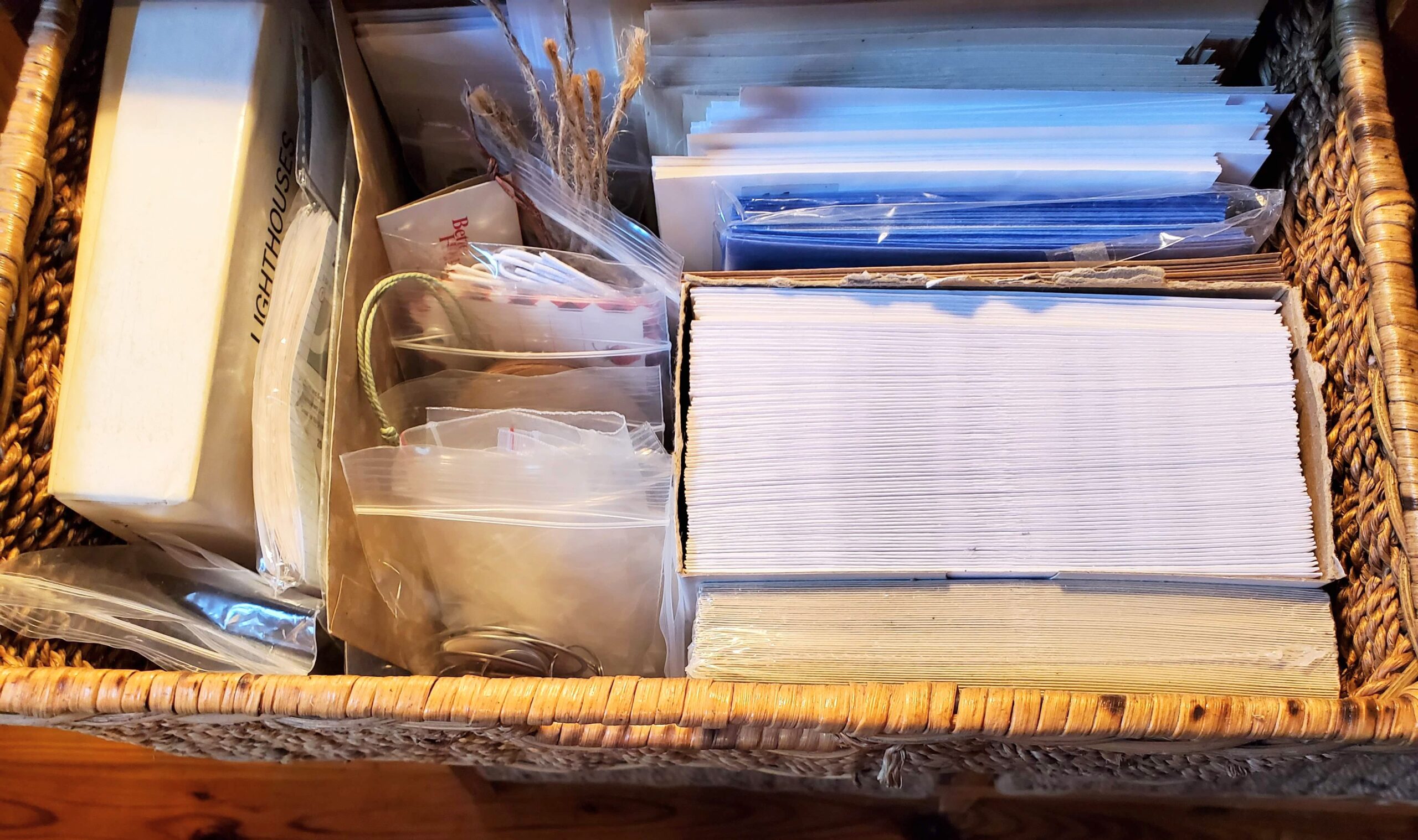 organized drawers in craft room